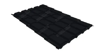 Металлочерепица GL квадро профи 0,5 Velur RAL 9005 черный