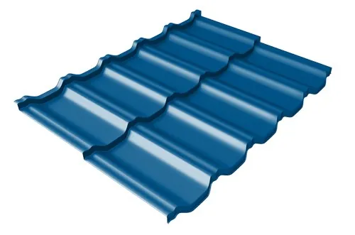 Металлочерепица модульная Квинта Uno Grand Line c 3D резом 0,5 Satin RAL 5005 сигнальный синий купить в Арзамасе