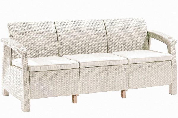 Трёхместный диван  Yalta Sofa 3 Seat белый купить в Арзамасе