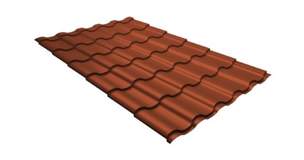 Металлочерепица кредо GL 0,5 GreenСoat Pural RR 750 кирпично-красный (RAL 8004 терракота) купить в Арзамасе