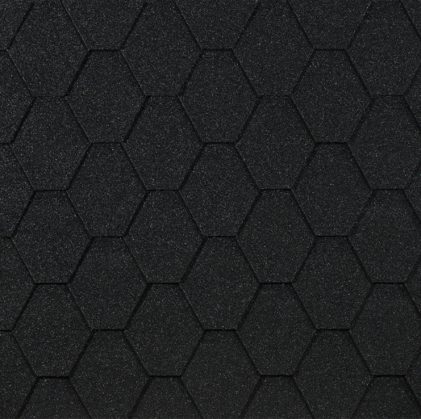 Гибкая черепица EURASIA Docke, Коллекция ШЕСТИГРАННИК Чёрный купить в Арзамасе