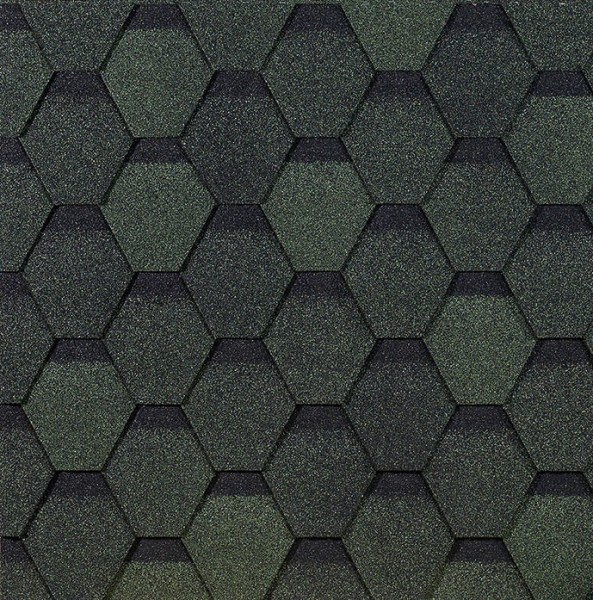Гибкая черепица EURASIA Docke, Коллекция ШЕСТИГРАННИК Зелёный купить в Арзамасе