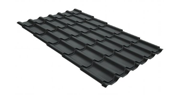 Металлочерепица классик GL 0,5 GreenCoat Pural Matt RR 23 темно-серый (RAL 7024 мокрый асфальт) купить в Арзамасе
