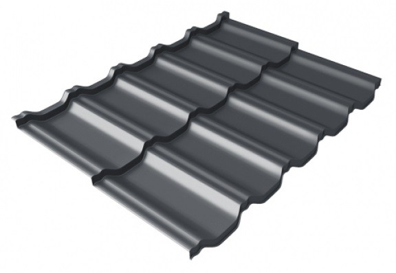 Металлочерепица модульная Квинта Uno Grand Line c 3D резом 0,5 Satin Мatt RAL 7024 мокрый асфальт купить в Арзамасе