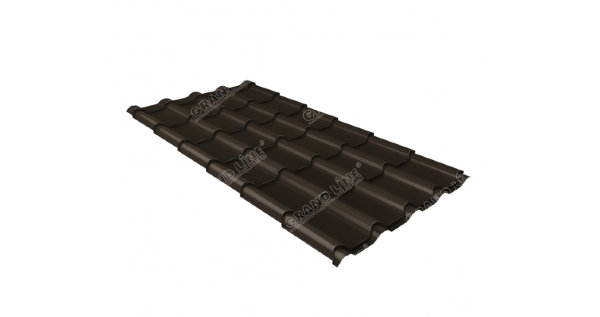 Металлочерепица камея GL 0,5 GreenCoat Pural RR 32 темно-коричневый (RAL 8019 серо-коричневый) купить в Арзамасе