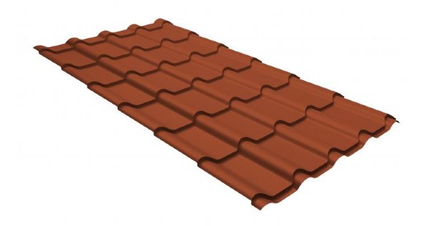 Металлочерепица камея GL 0,5 GreenCoat Pural RR 750 кирпично-красный (RAL 8004 терракота) купить в Арзамасе