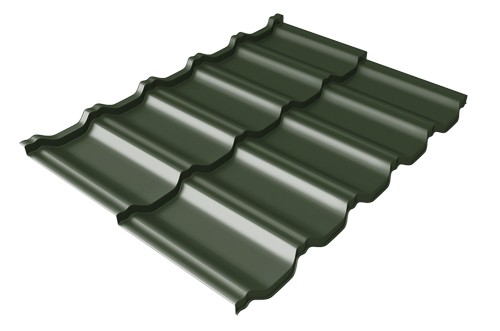 Металлочерепица модульная Квинта Uno Grand Line c 3D резом 0,5 GreenСoat Pural RR 11 темно-зеленый (RAL 6020 хромовая зелень) купить в Арзамасе