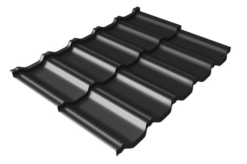 Металлочерепица модульная Квинта Uno Grand Line c 3D резом 0,5 Quarzit lite RAL 9005 черный купить в Арзамасе