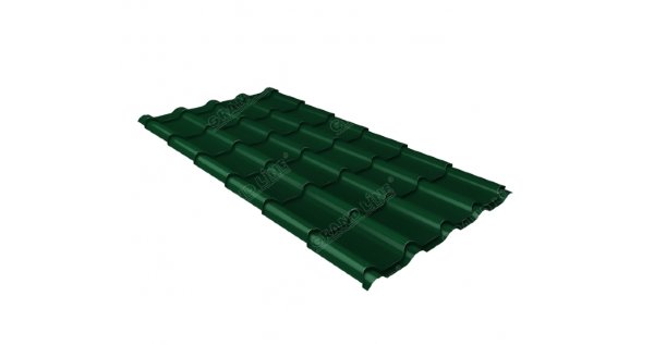 Металлочерепица камея 0,5 Satin RAL 6005 зеленый мох купить в Арзамасе