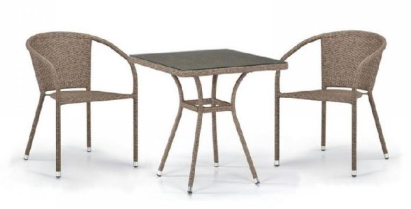 Комплект плетеной мебели AFINA из иск. ротанга T282BNT/Y137C-W56 Light Brown 2Pcs купить в Арзамасе