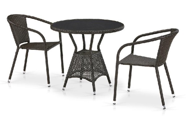 Комплект плетеной мебели AFINA из иск. ротанга T707ANS/Y137C-W53 Brown 2Pcs купить в Арзамасе