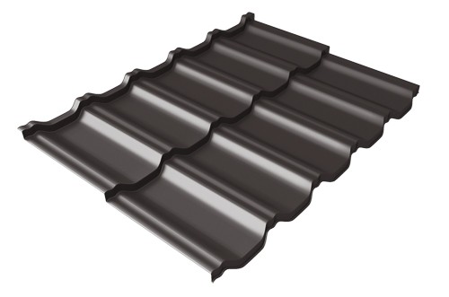 Металлочерепица модульная Квинта Uno Grand Line c 3D резом 0,5 Satin Мatt RR 32 темно-коричневый купить в Арзамасе