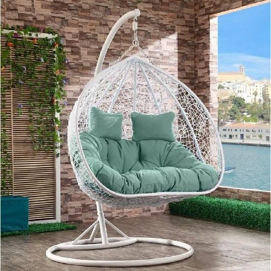 Кресло Подвесное из искусственного ротанга AFM-109A White/Green купить в Арзамасе